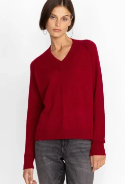 Discount Johnny Was Sally Cashmere Whipstitch Sweater Red