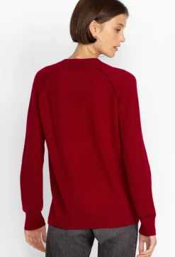 Discount Johnny Was Sally Cashmere Whipstitch Sweater Red
