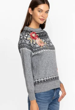 Online Johnny Was Sammy Fairisle Pullover Grey