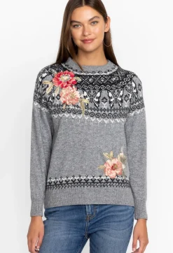 Online Johnny Was Sammy Fairisle Pullover Grey