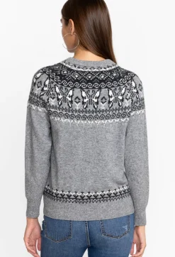 Online Johnny Was Sammy Fairisle Pullover Grey