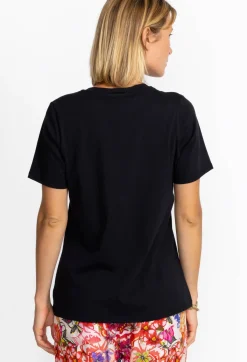 New Johnny Was Short Sleeve V-Neck Layering Tee Black