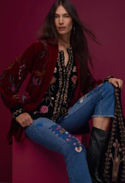 Online Johnny Was Sidonia Bishop Sleeve Kimono Rich Red