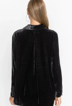 Discount Johnny Was Sidonia Velvet Oversized Pleat Shirt Black
