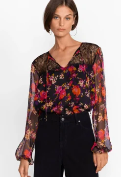 Discount Johnny Was Silk Blouse Flora