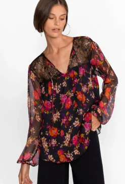 Discount Johnny Was Silk Blouse Flora