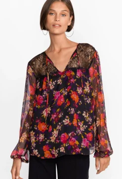 Discount Johnny Was Silk Blouse Flora