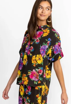 Discount Johnny Was Silk Shirt Poppy