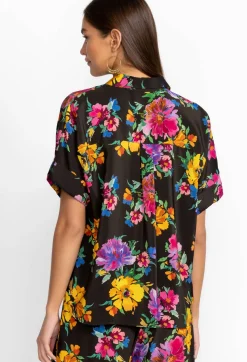 Discount Johnny Was Silk Shirt Poppy