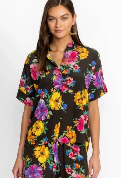 Discount Johnny Was Silk Shirt Poppy