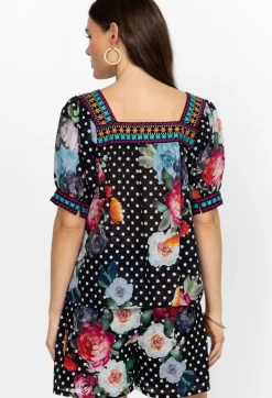 Outlet Johnny Was Square Neck Park Blouse Polkalona