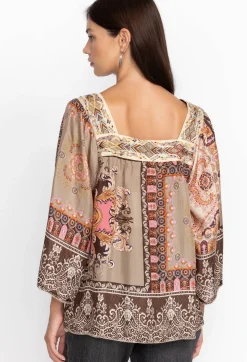 Clearance Johnny Was Square Neckline Blouse Flora Lace