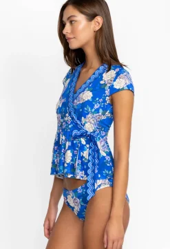 Hot Johnny Was Tankini Wrap Blue Dove