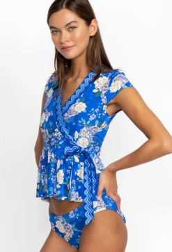 Hot Johnny Was Tankini Wrap Blue Dove