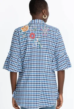 Clearance Johnny Was Taryn Ruffle Sleeve Tunic Plaid