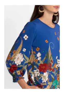 Discount Johnny Was Tee Bee Smocked Sleeve Tee Teebee