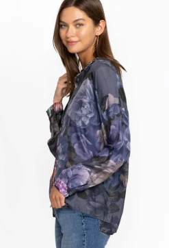 New Johnny Was The Audrey Oversized Blouse Grey Peony