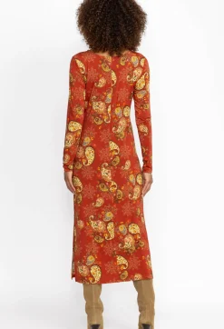 Hot Johnny Was The Janie Favorite Long Sleeve Tie Front Knit Dress Paisley Lace