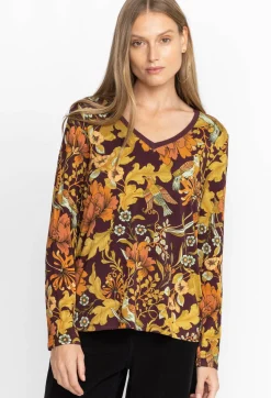 Johnny Was The Janie Favorite Long Sleeve V-Neck Tee Salamanca