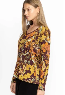 Johnny Was The Janie Favorite Long Sleeve V-Neck Tee Salamanca