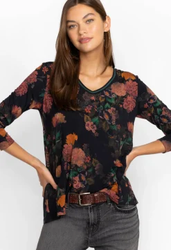 Best Johnny Was The Janie Favorite Long Sleeve V-Neck Swing Tee Amapola