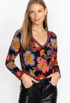 Outlet Johnny Was The Janie Favorite Long Sleeve V-Neck Tee Sidonia