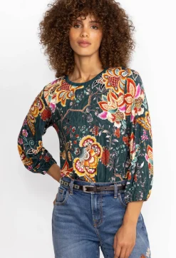 Johnny Was The Janie Favorite Puff Sleeve Knit Tee Orizaba