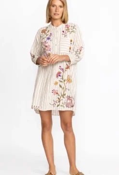 Online Johnny Was Toni Smocked Cuff Tunic Stripe