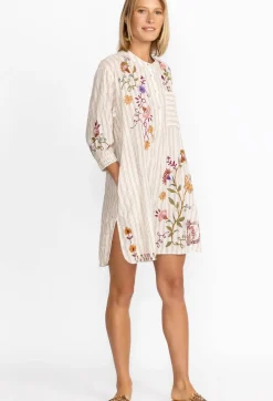 Online Johnny Was Toni Smocked Cuff Tunic Stripe