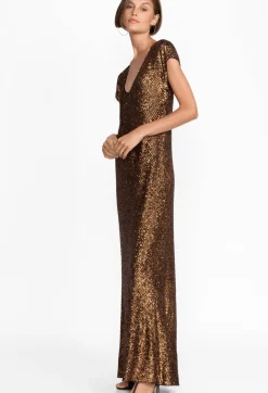 Outlet Johnny Was Toto Sequin Maxi Dress Butterscotch