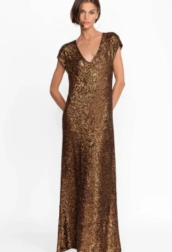 Outlet Johnny Was Toto Sequin Maxi Dress Butterscotch