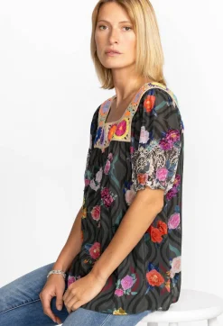 Best Johnny Was Tristan Blouse Rose Lace