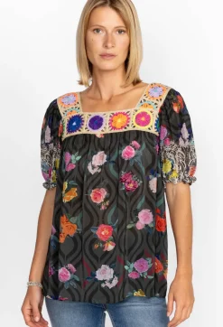 Best Johnny Was Tristan Blouse Rose Lace
