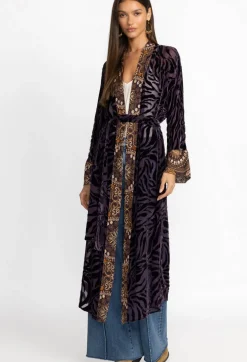 New Johnny Was Twilight Silk Kimono Eggplant