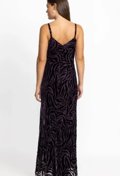 Hot Johnny Was Twilight Silk Maxi Dress Eggplant