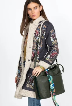 Online Johnny Was Vanessa Italian Leather Shopper Forest