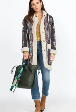 Online Johnny Was Vanessa Italian Leather Shopper Forest
