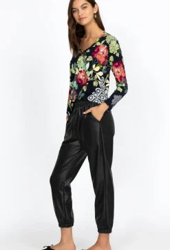 Clearance Johnny Was Vegan Leather Jogger Black