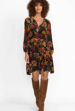 Hot Johnny Was Velvet Field Tiered Dress Jasmoon Flore