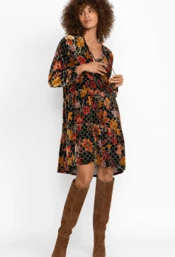 Hot Johnny Was Velvet Field Tiered Dress Jasmoon Flore