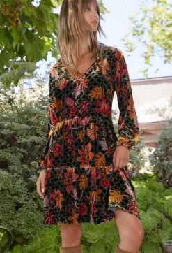 Hot Johnny Was Velvet Field Tiered Dress Jasmoon Flore