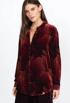 Clearance Johnny Was Velvet Oversized Shirt Belle