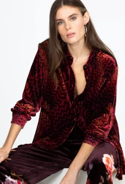 Clearance Johnny Was Velvet Oversized Shirt Belle