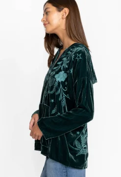 Johnny Was Wmns Frankie Velvet Pull On Hoodie Ponderosa Pine