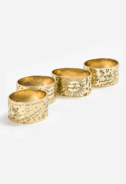 Outlet Johnny Was Words Of Kindness Napkin Ring Set Gold