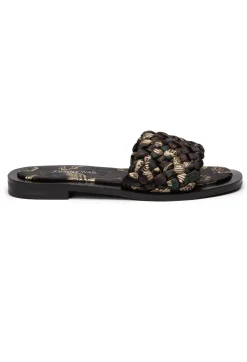 Best Johnny Was Woven Crane Sandal Black