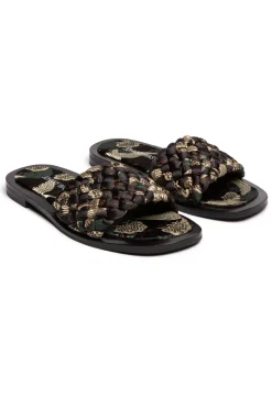 Best Johnny Was Woven Crane Sandal Black