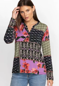 Clearance Johnny Was Zanda Split Neck Top Multi