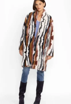 New Johnny Was Ziggy Faux Fur Coat Multi
