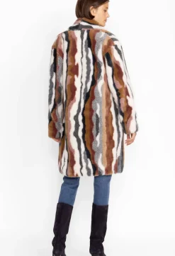 New Johnny Was Ziggy Faux Fur Coat Multi